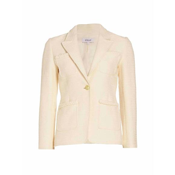 NEW DEREK LAM 10 CROSBY assila single breasted braid trim jacket in ecru - Picture 4 of 4